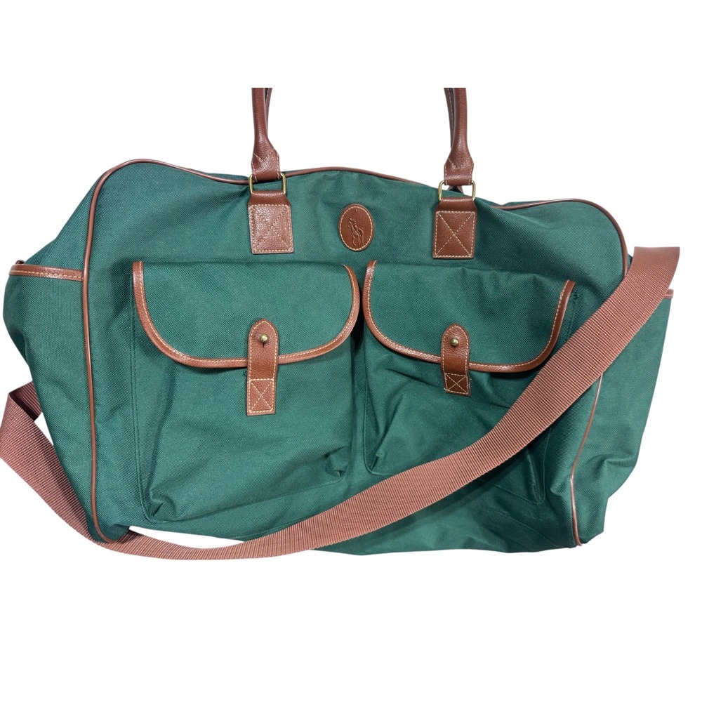 Vintage Ralph Lauren Canvas Hunter Green Duffle Bag Men's Travel Weekender